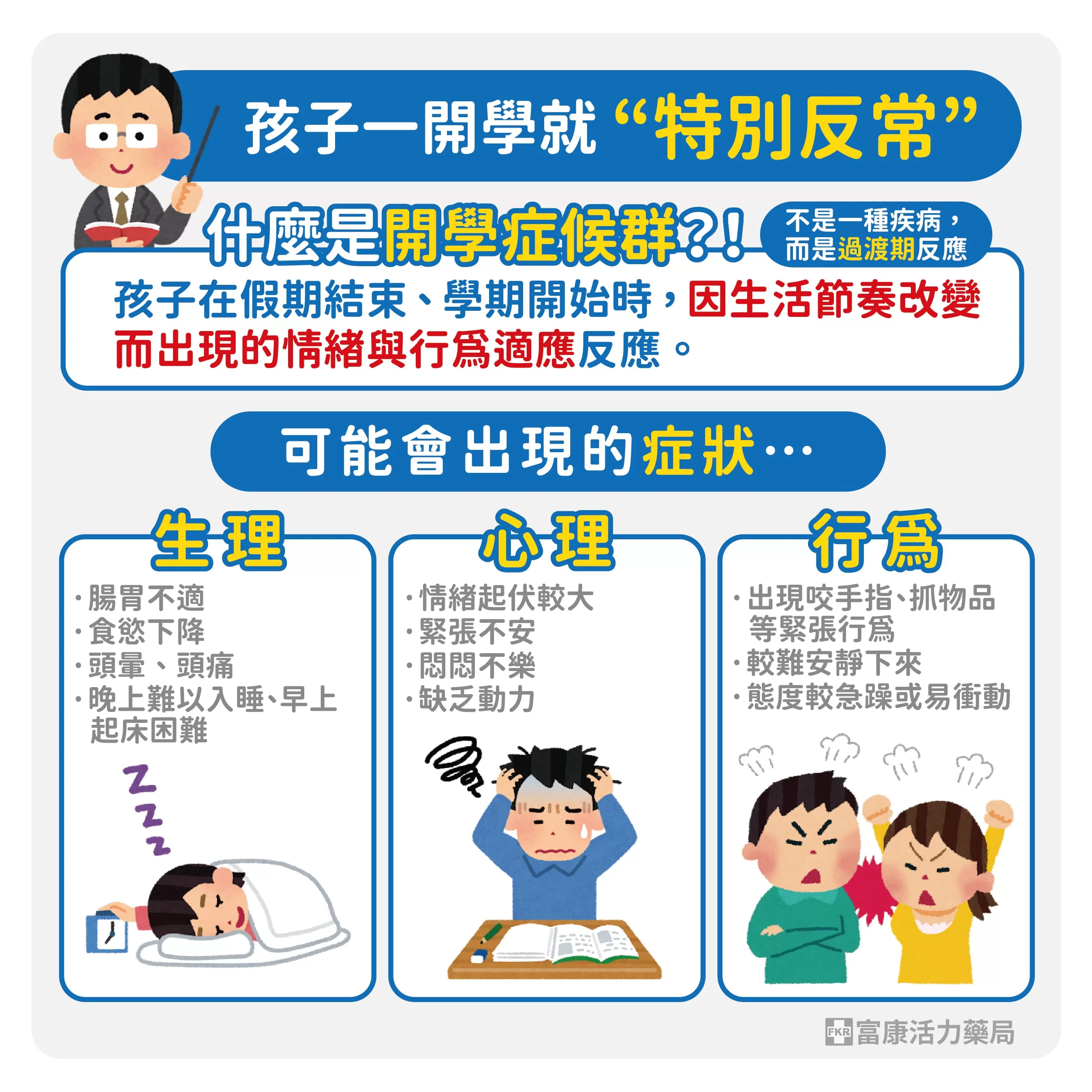 開學症候群,開學哭鬧,開學不適應,孩子不想開學,不想收假,不想上學