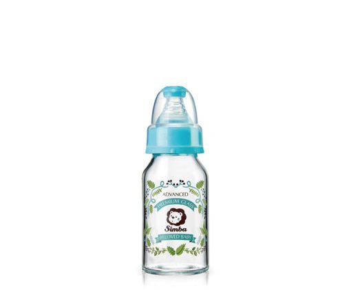 小獅王 蘿蔓晶鑽標準玻璃小奶瓶 藍/粉/咖 120ml (新生兒專用)