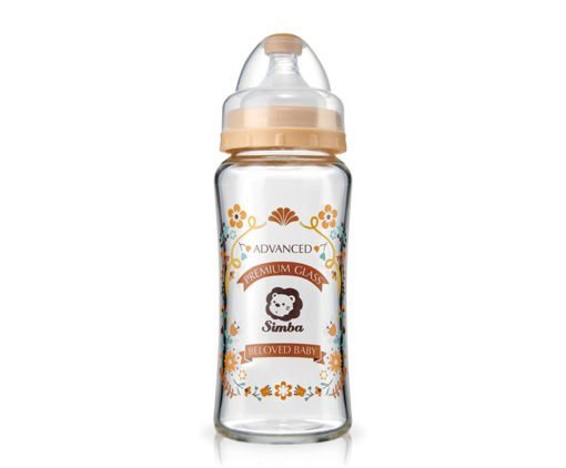 小獅王 蘿蔓晶鑽寬口玻璃大奶瓶 藍/粉/咖 270ml (新生兒專用)