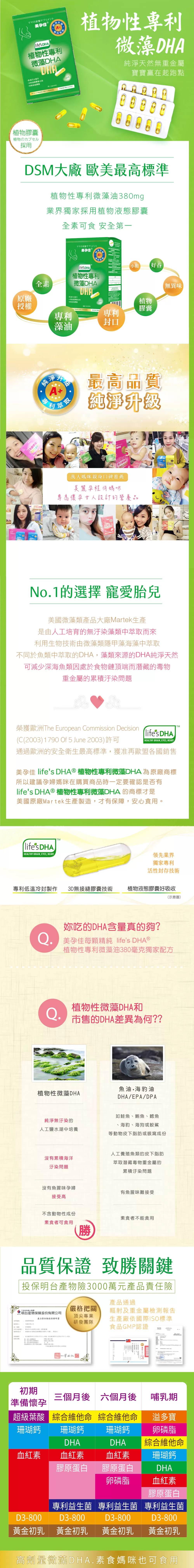美孕佳 植物性專利微藻DHA (植物膠囊) 30粒/盒