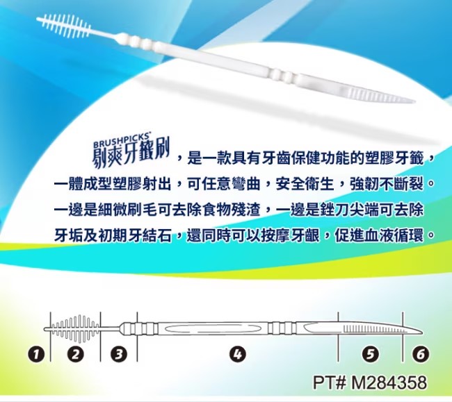 好潔剔爽牙籤刷第二代 150支/罐,牙間,牙間刷,牙籤刷,牙籤,▲魚骨造型刷毛▲