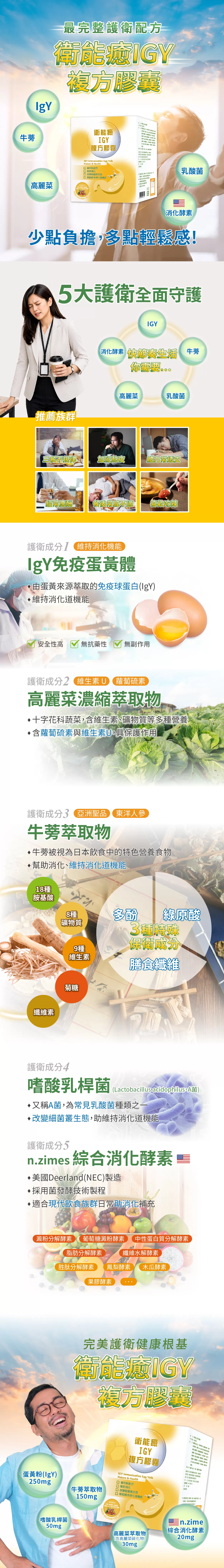 【多件優惠】衛能癒 IGY複方膠囊 120顆,酵素,幫助消化,護胃,▲護衛助消化▲,U42950002
