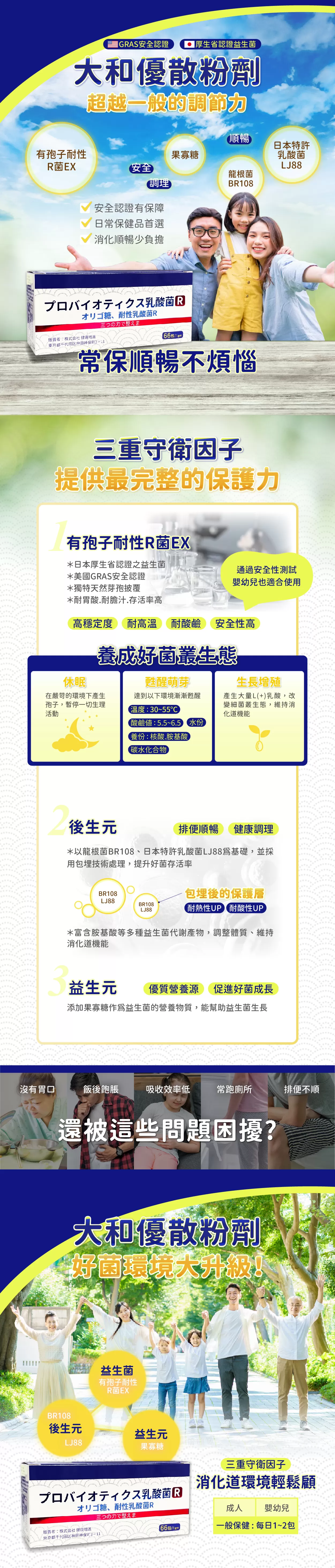【多件優惠】大和優散粉劑(升級版) 1gmx66包,解脹氣,排便,乳酸菌,腸胃蠕動,消化順暢
