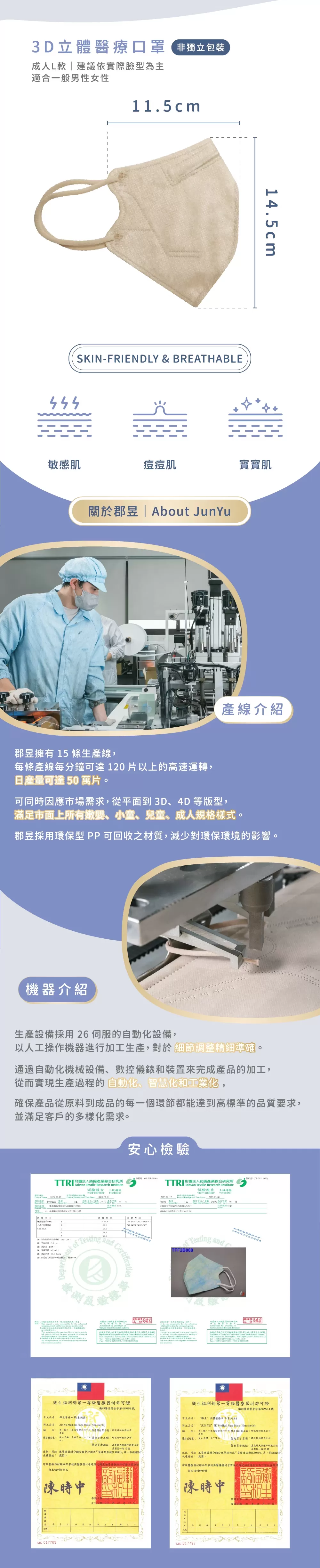 郡昱 3D立體醫療口罩 30入 成人款｜醫療防護｜舒適版型｜彈力耳帶 親膚內襯,3D立體口罩,成人醫療口罩,郡昱口罩,U60120005,郡昱3D立體醫療口罩30入成人款｜醫療防護｜舒適版型｜彈力耳帶親膚內襯