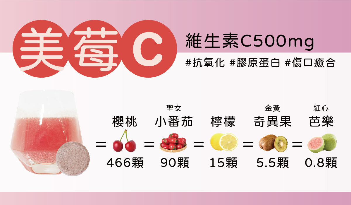 雲揚 美莓C 500mg 發泡錠 4錠/片