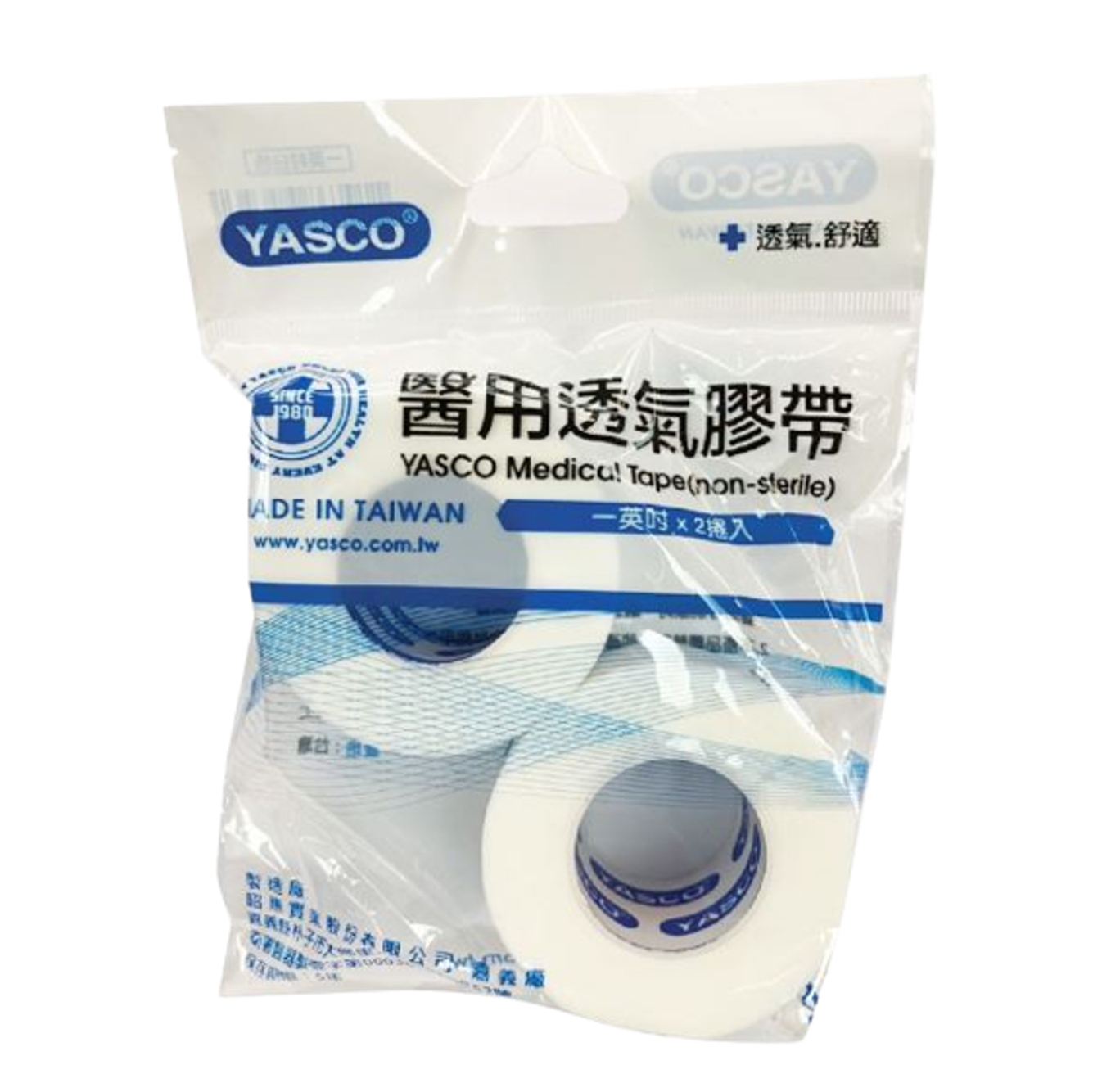 Yasco透氣膠帶_白色 (1吋/0.5吋)