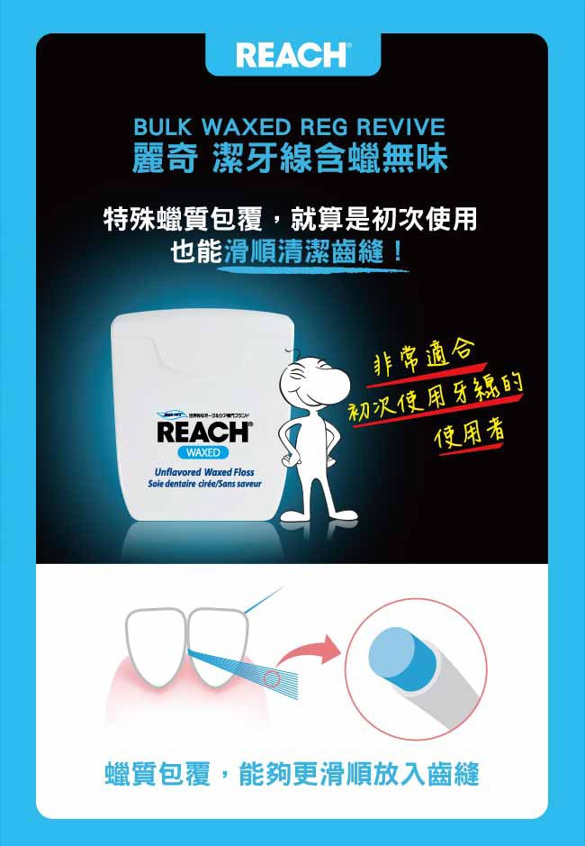 麗奇 含蠟潔牙線 50M (無味)藍/(薄荷)綠,力奇,力麒,含蠟牙線,牙線,含蠟