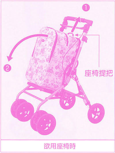 【Withone】頂級散步輔行購物車Marche (胭脂紅)