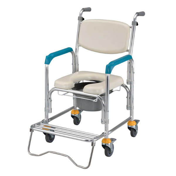 【NOVA光星】介護舒適型 便盆洗澡椅-不鏽鋼 (附輪)