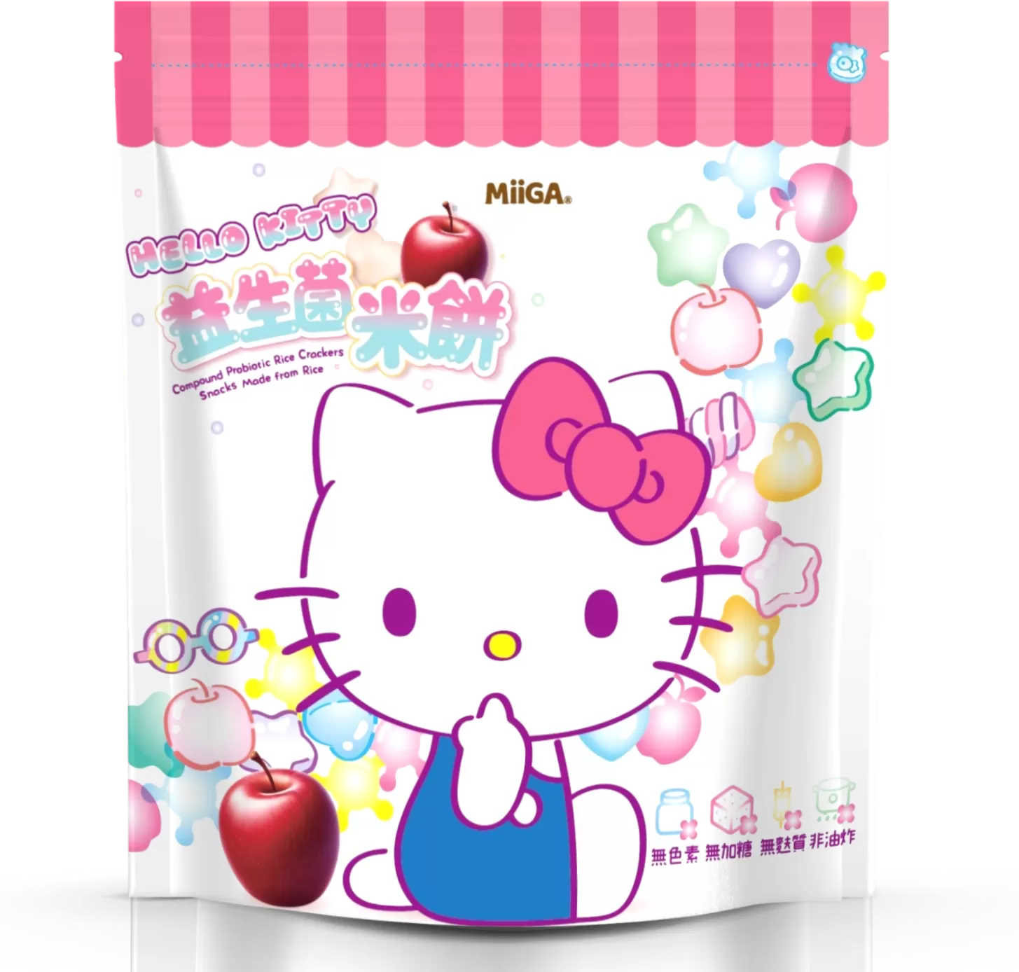 【益生菌米餅】100%台灣米製作/三麗鷗聯名/星星愛心造型『米心星』蘋果口味