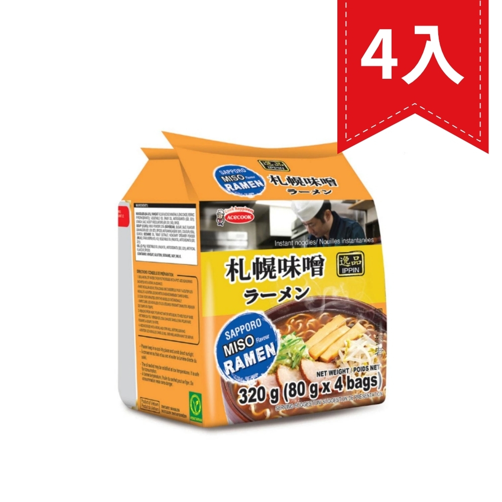 Acocook 札幌味噌風味袋麵（80g*4入）