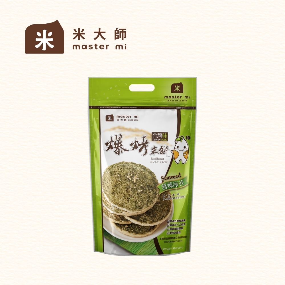 【米大師】爆烤米餅－醬燒海苔 52g×1包