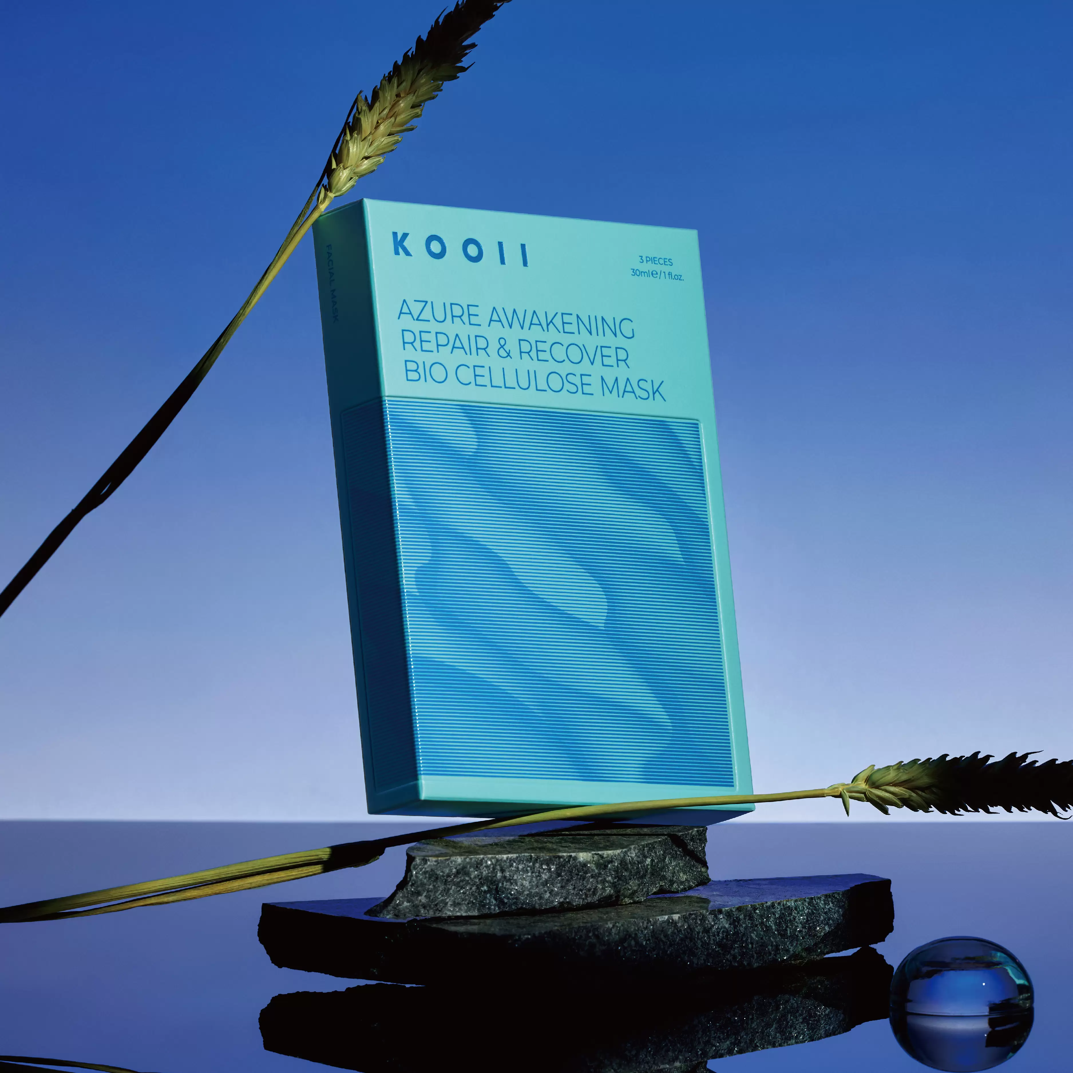 【KOOII】藍覺生物纖維水面具3片入盒裝,保養櫃裡最溫柔的存在,k20220907,【KOOII】藍覺生物纖維水面具3片入盒裝,所有商品,密集修護