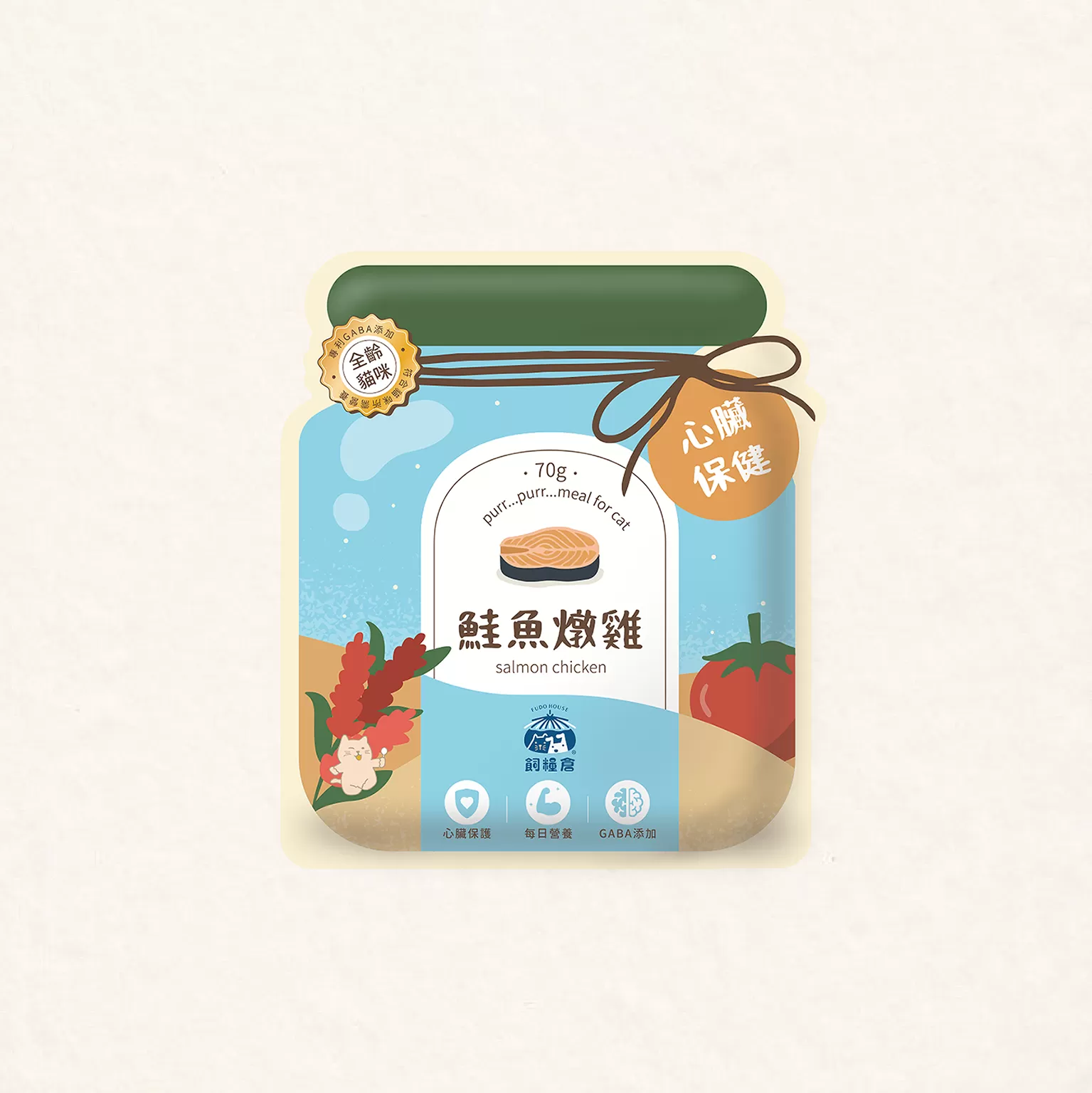 【貓咪餐包】鮭魚燉雞 | 心臟保養配方 添加GABA