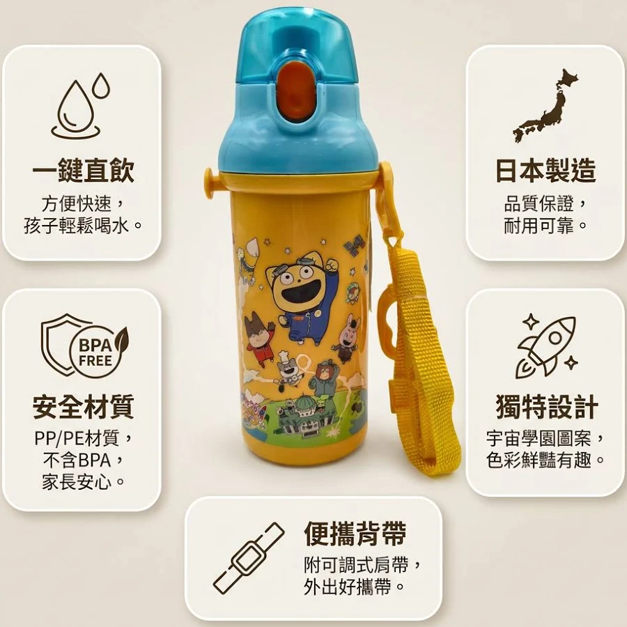 【SKATER】彈蓋直飲水壺480ml系列,U62150021,【SKATER】彈蓋直飲水壺480ml系列,健康,小朋友,抑菌