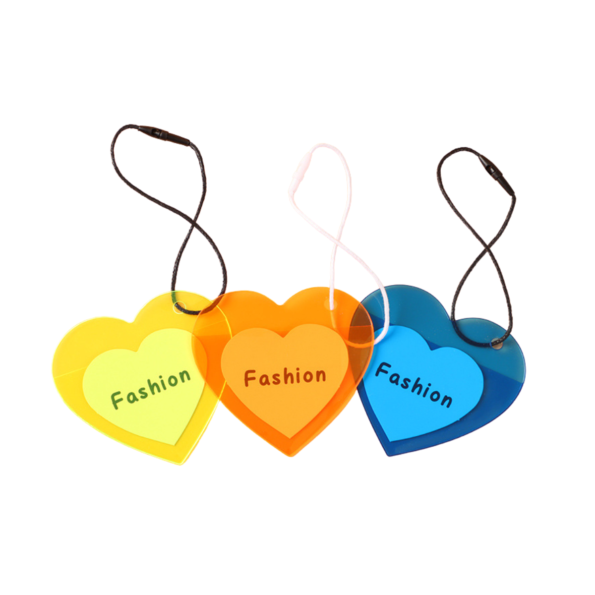 【客製禮贈品】透明螢光心型吊牌