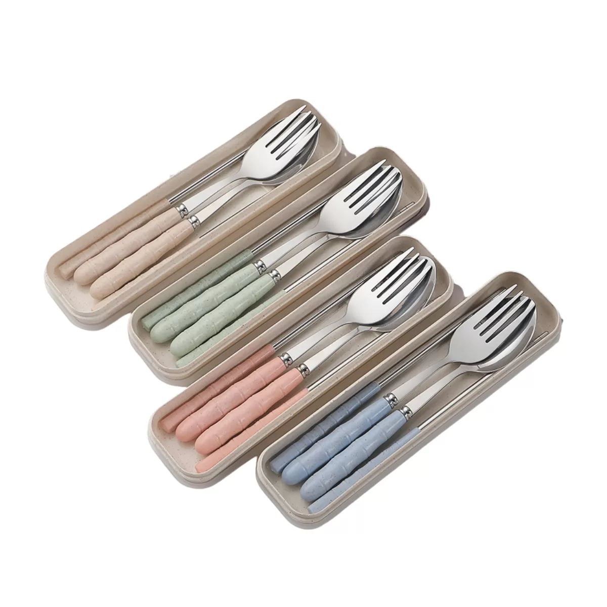 【客製禮贈品】北歐風小麥環保餐具組