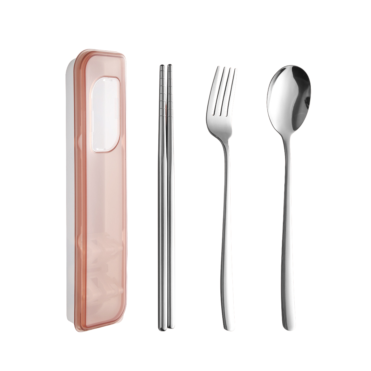 【客製禮贈品】清新不鏽鋼餐具三件套