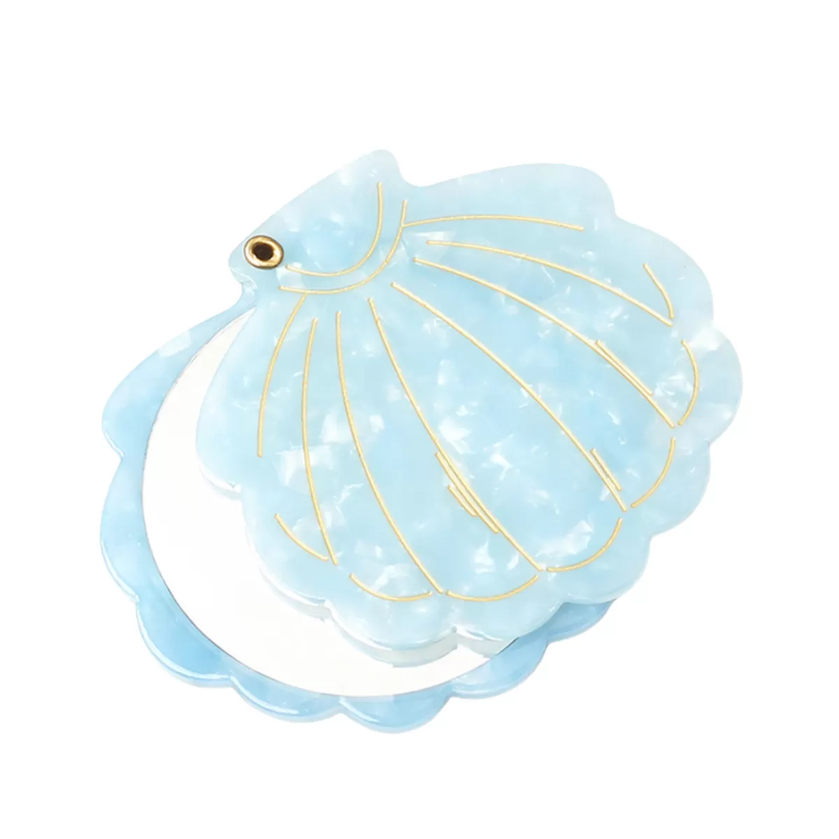 【客製禮贈品】精美貝殼旋轉隨身鏡