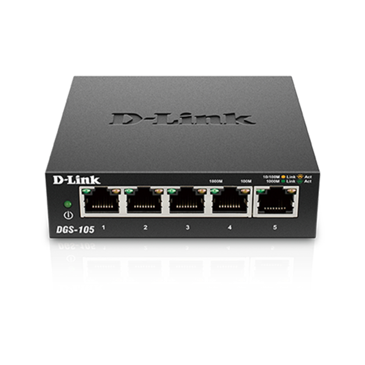 D-Link 友訊 DGS-105 5埠Gigabit 桌上型 (金屬外殼)無網管交換器