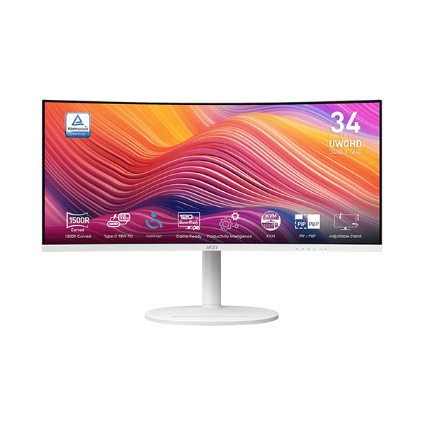 MSI 微星 Modern 白色美型護眼120Hz 34吋曲面顯示器 MD342CQPW