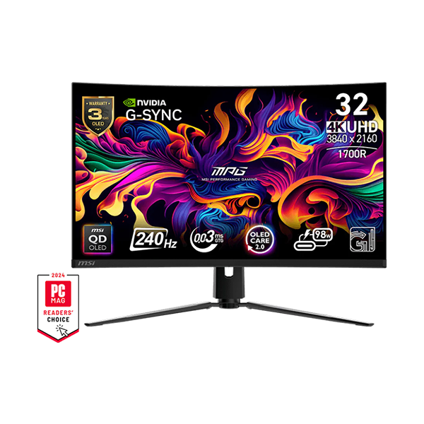 MSI 微星 MPG 321CURX QD-OLED 電競顯示器 (32型曲面 / 1700R / 240Hz / 量子點)