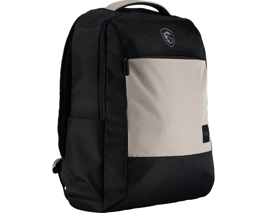 MSI 微星 Essential Backpack II 16吋筆電後背包 (全新二代羊駝撞色版)｜多功能收納 / 防潑水設計 / 黑灰簡約風