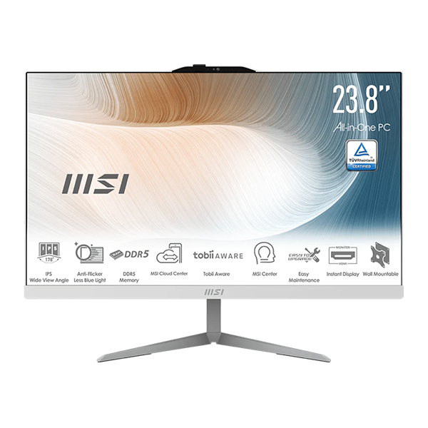 MSI 微星 Modern AM242 1M-1078TW 白色 AIO 電腦｜U300 等級／8G／512G SSD／Win11 Home／23.8″ FHD
