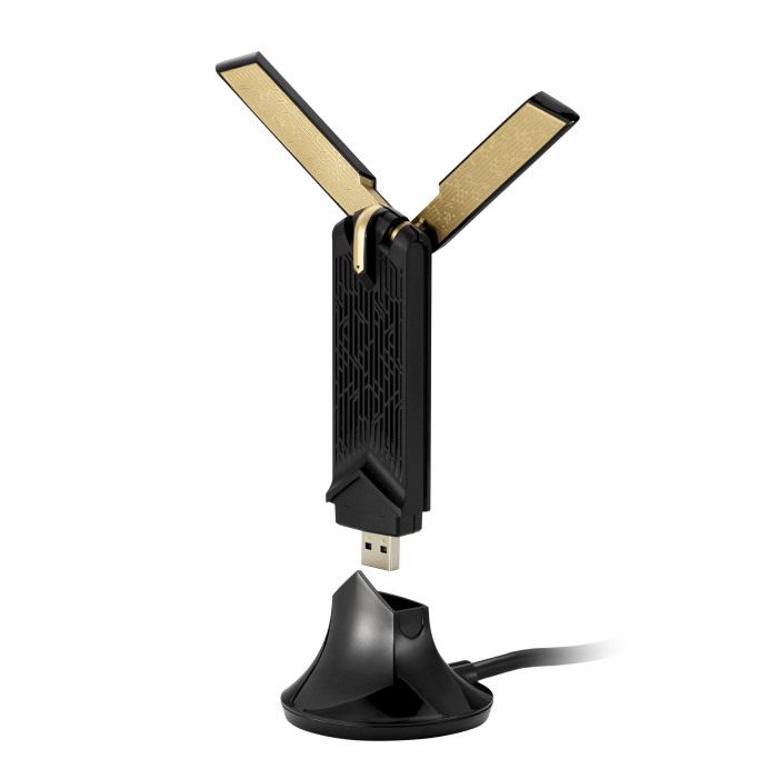 ASUS 華碩 Wireless-AC1300 雙頻 USB 網路卡(USB-AC58) 雙大天線無線網卡 附延伸線