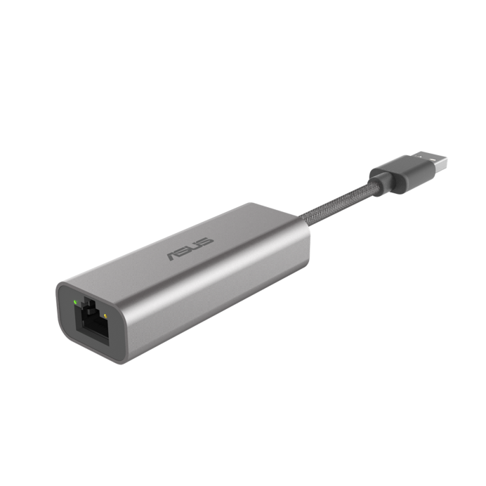 ASUS 華碩 USB Type-A 2.5G Base-T 乙太網路轉接器(USB-C2500)USB 3.0 鋁製金屬外殼 2.5G高網速