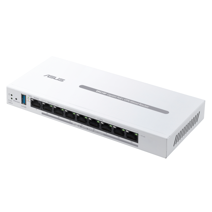 ASUS Gigabit PoE VPN 路由器(EBG19P)有線路由器 Layer 7防火牆 可供電123W 輕鬆集中管理 ExpertWiFi