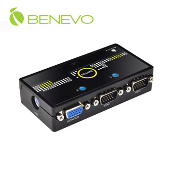 BENEVO BVS201 磁吸型 2埠VGA螢幕切換器(自動與按鍵切換)
