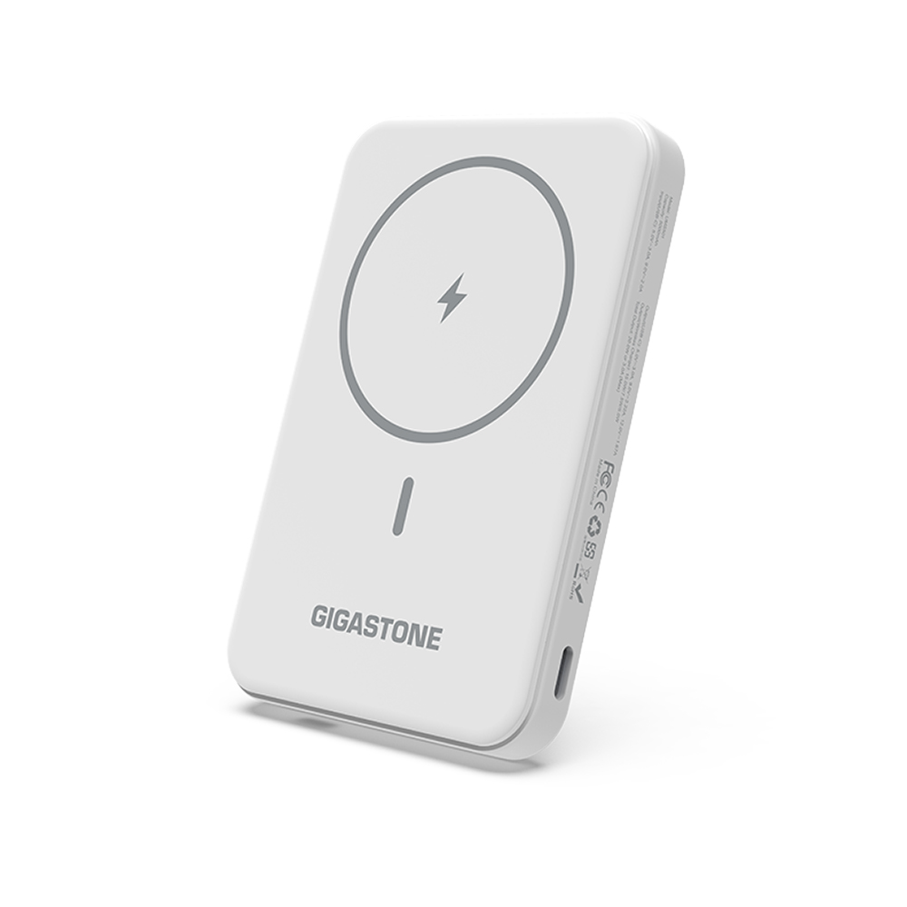 GIGASTONE MP-5000W GO 15W磁吸行動電源-白
