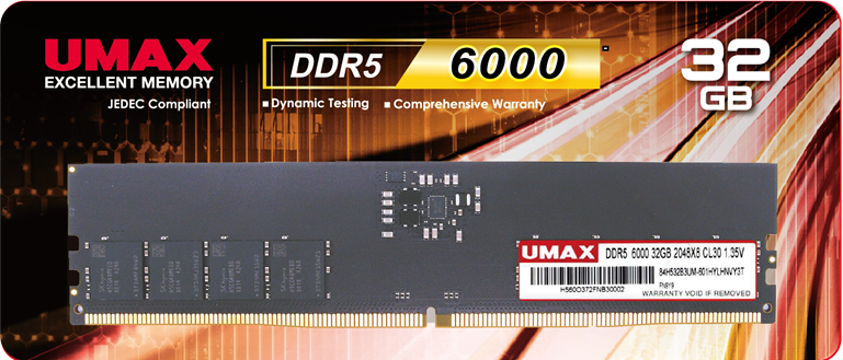 UMAX DDR5 6000 32GB 2048X8 桌上型記憶體