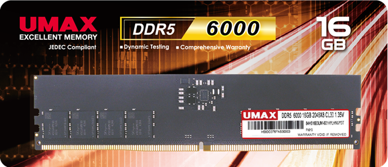 UMAX DDR5 6000 16GB 2048X8 桌上型記憶體