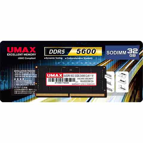 UMAX SO-Dimm DDR5 5600 32GB 2048X8 桌上型記憶體