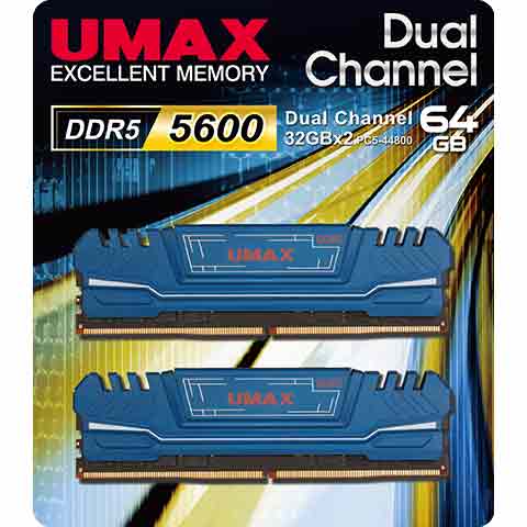 UMAX DDR5 5600 64GB (32GX2) 2048X8 桌上型記憶體