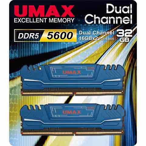UMAX DDR5 5600 32GB (16GX2) 2048X8 桌上型記憶體