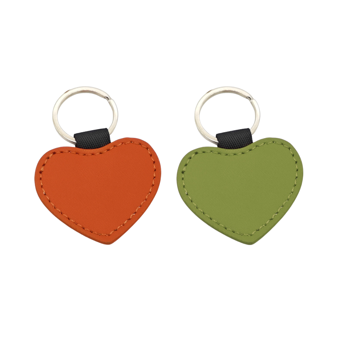 【客製禮贈品】簡約風愛心型皮革鑰匙圈