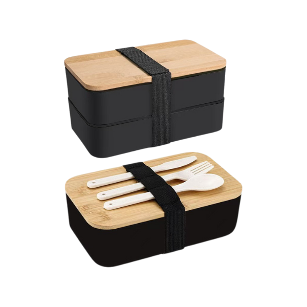 【客製禮贈品】日式雙層竹蓋便當盒