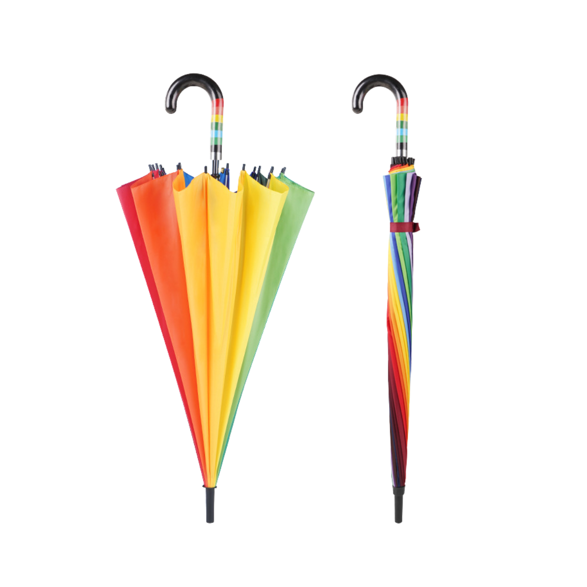 【客製禮贈品】大號16骨彎柄彩虹傘