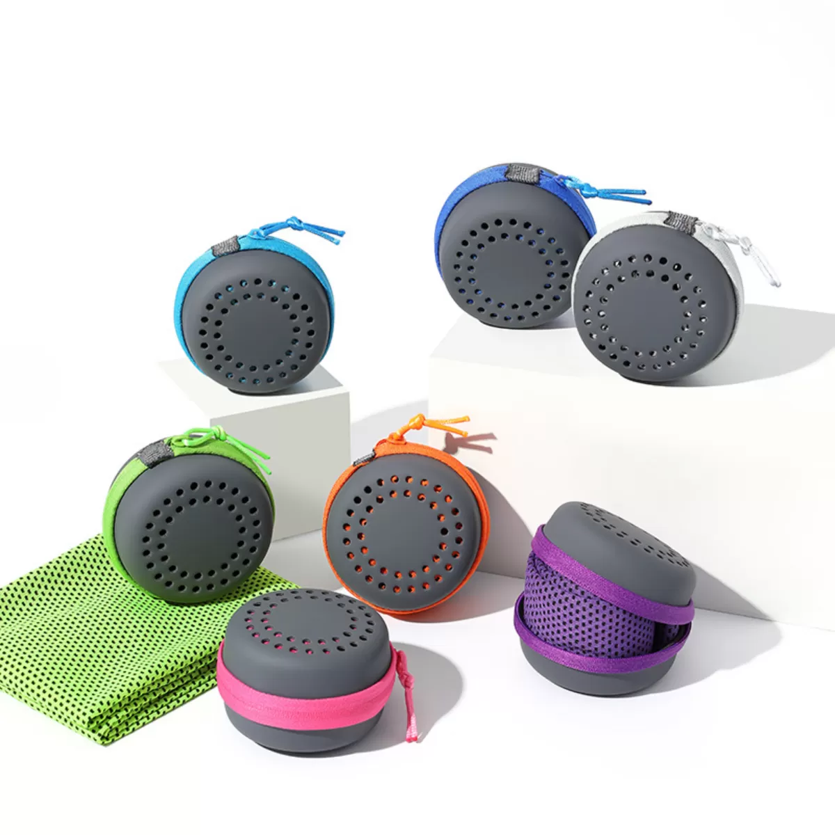 【客製禮贈品】圓盒夏季冰涼速乾運動毛巾