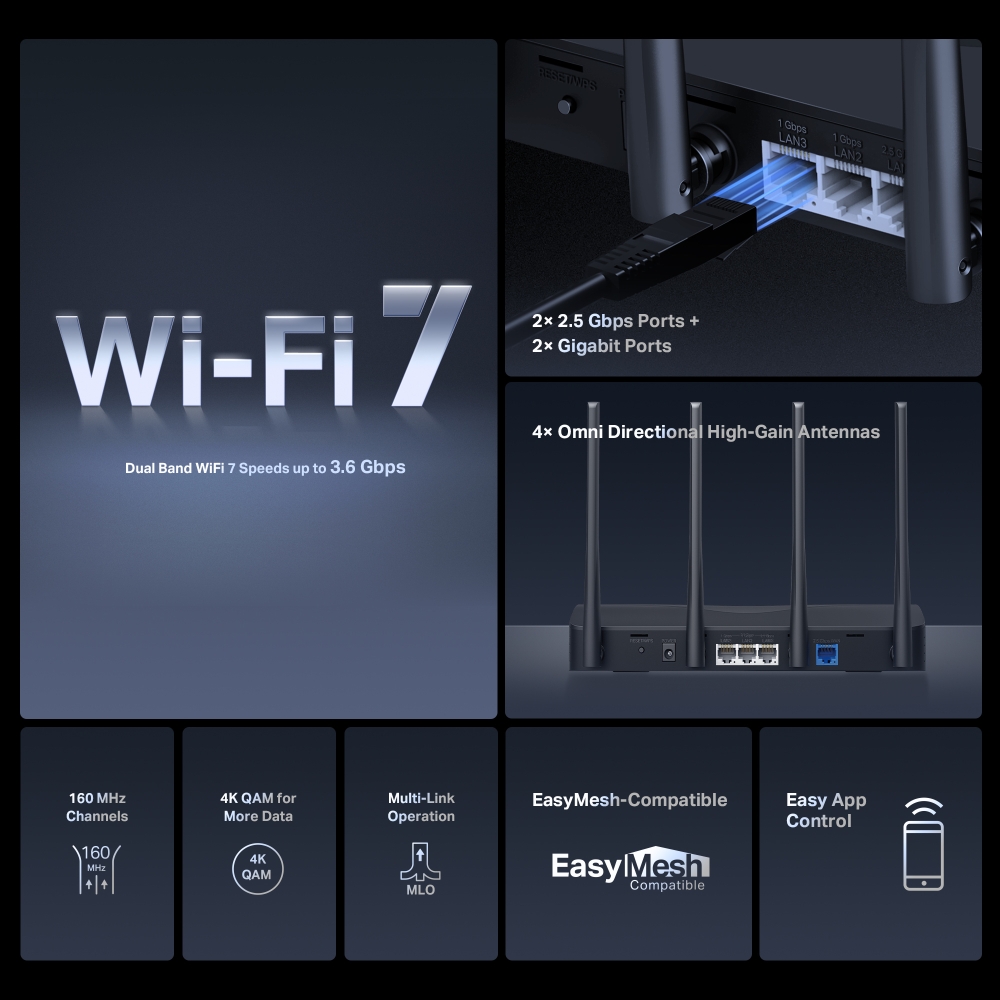 Mercusys 水星 MR27BE BE3600 雙頻 Wi-Fi 7 路由器