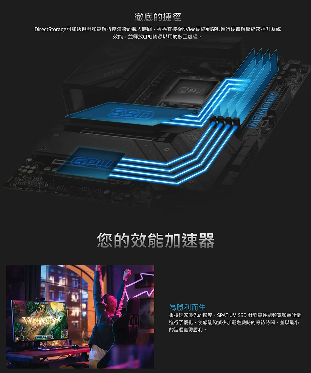 MSI 微星 SPATIUM M580 PCIe 5.0 NVMe M.2 4TB FROZR SSD 固態硬碟