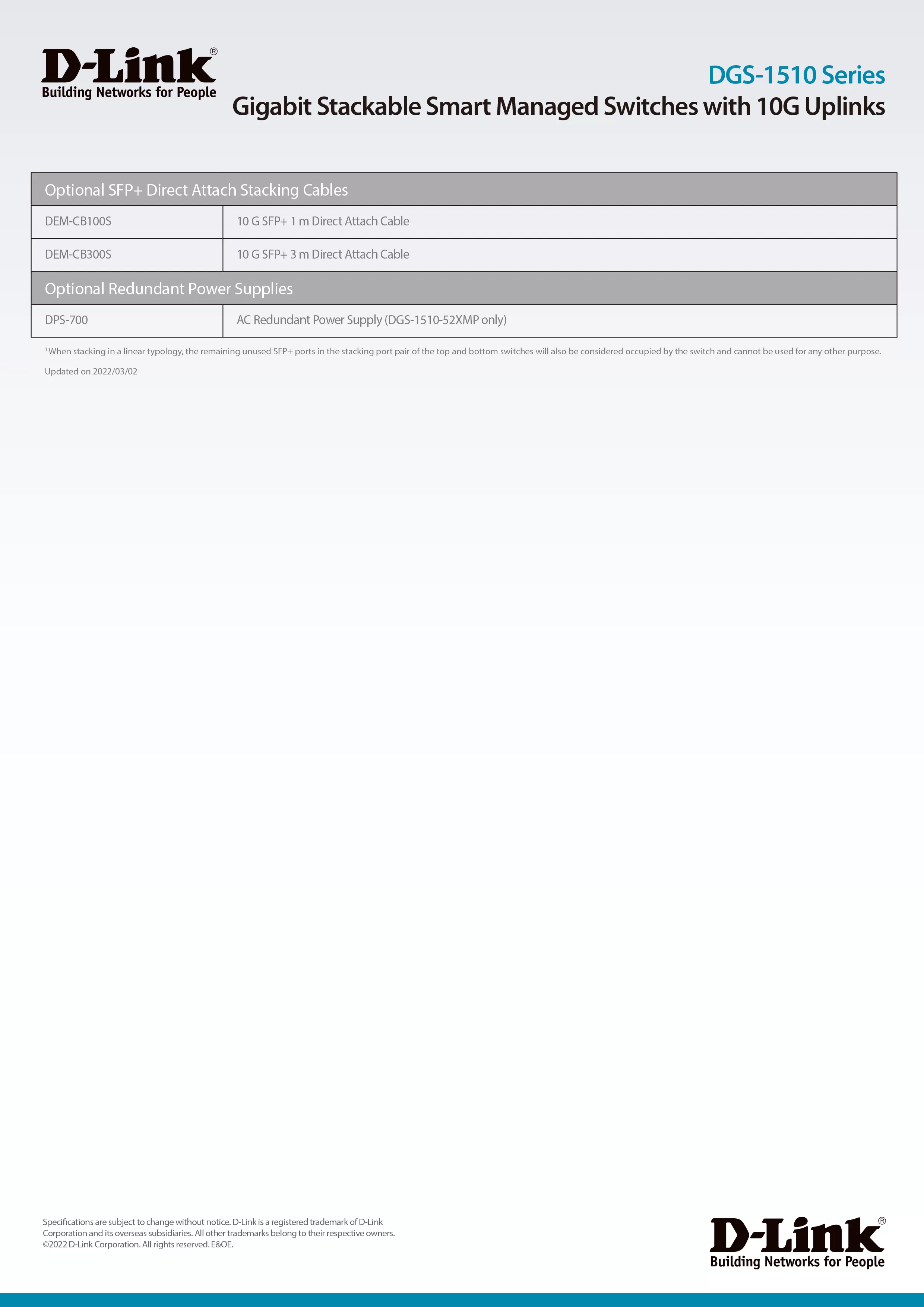 D-Link 友訊 DGS-1510-28X Layer 2+ Gigabit 可堆疊智慧型網管交換器