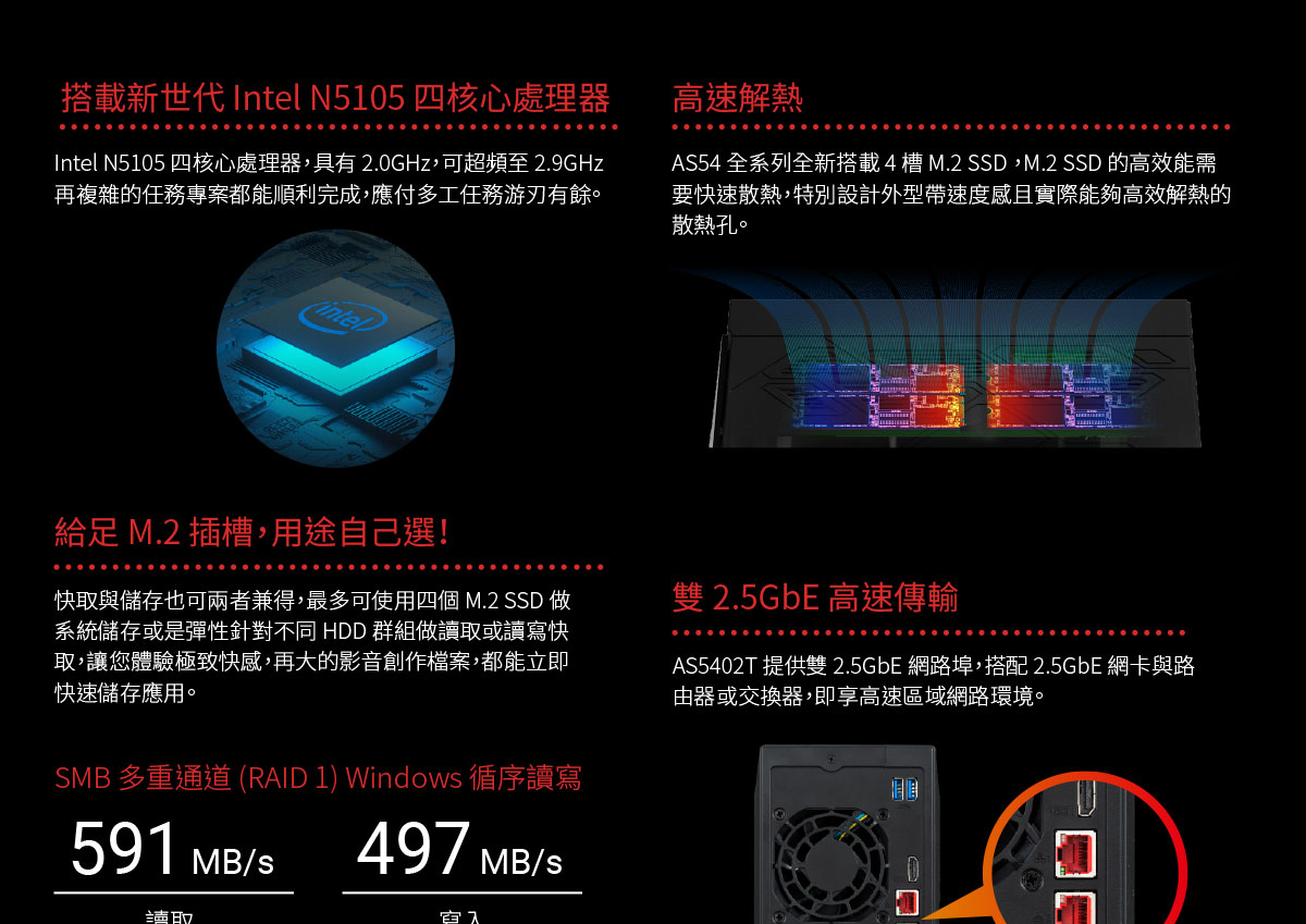 華芸 AS5402T 2Bay NAS 網路儲存伺服器(AS5402T),U52290024,華芸AS5402T2BayNAS網路儲存伺服器(AS5402T),原廠保固,大量採購歡迎洽詢,品質保證