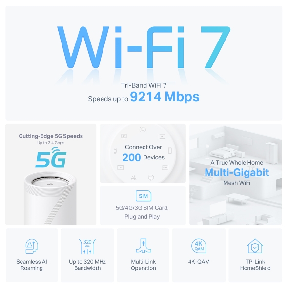TP-Link Deco BE65-5G BE9300 三頻全屋 Mesh Wi-Fi 7 系統