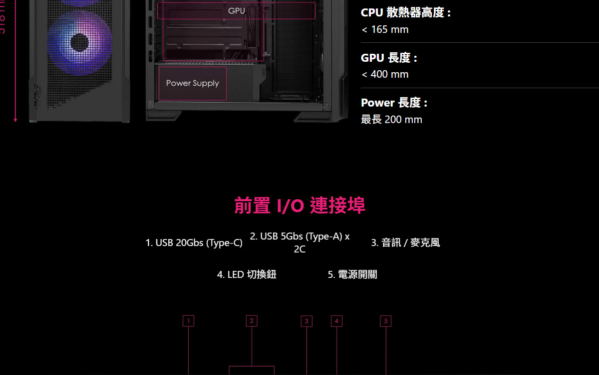 MSI 微星 MPG VELOX 300R AIRFLOW PZ WHITE 電腦機殼