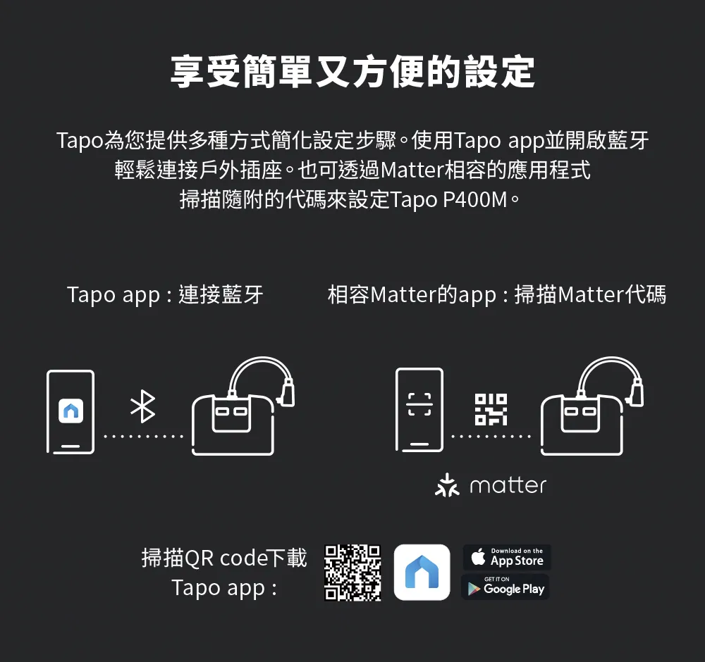 TP-Link Tapo P400M 智慧 Wi-Fi 戶外型插座