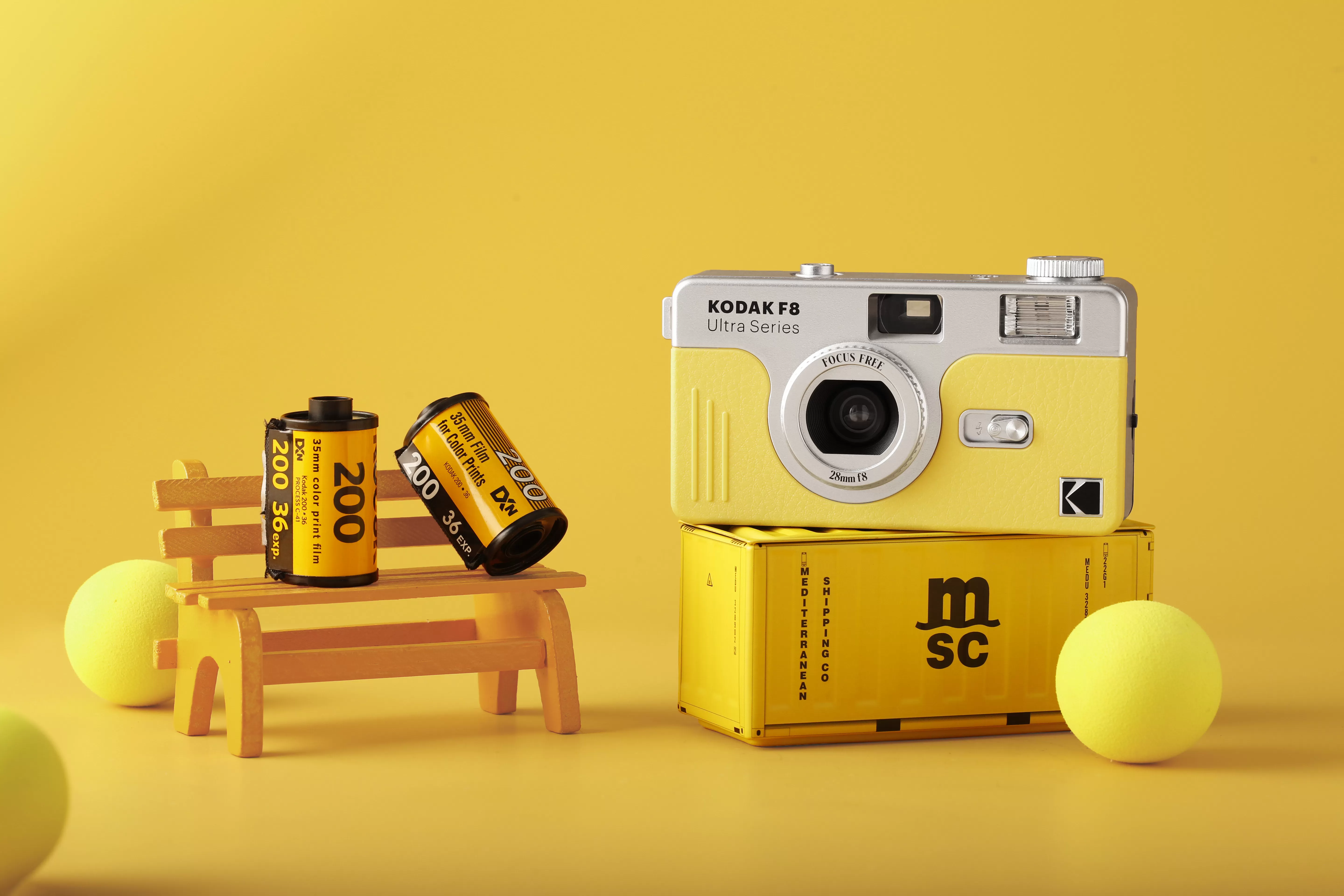 Kodak 柯達 F8 黃色 柯達復古底片相機